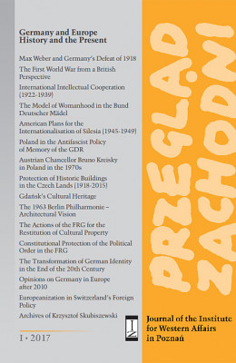PZ 2017 I: Niemcy i Europa - historia i współczesność, Germany and Europe – History and the Present